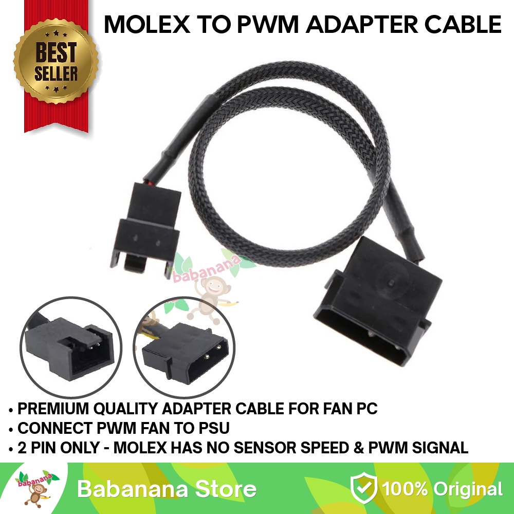 Kabel Konverter Molex Female to 4 Pin Pwm