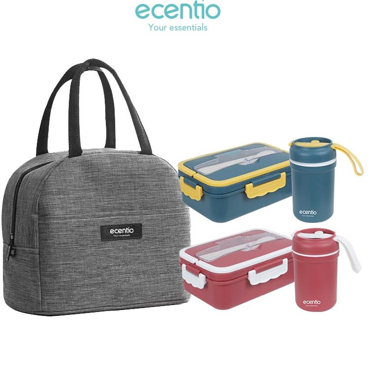 BOOMING ecentio lunch box set & tas bekal & Mangkuk sup set/lunch bag/pobel kotak bekal/free Sendok&
