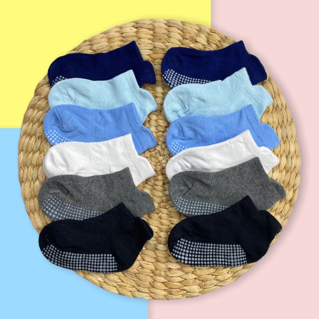MMM Kaos Kaki Bayi Anti Slip Pendek Motif Polos 6479 Kaos Kaki Anak Perempuan Laki Laki Polos 3D Lucu Baby Socks Kids Cute Unik Anti Slip Murah Import