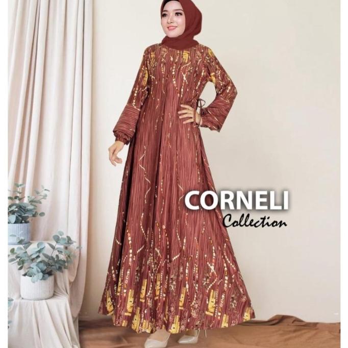 GAMIS WANITA GAMIS MAXMARA LUX PREMIUM JUMBO FASHION MUSLIM WANITA MOTIF BUNGA EL09I09A82L