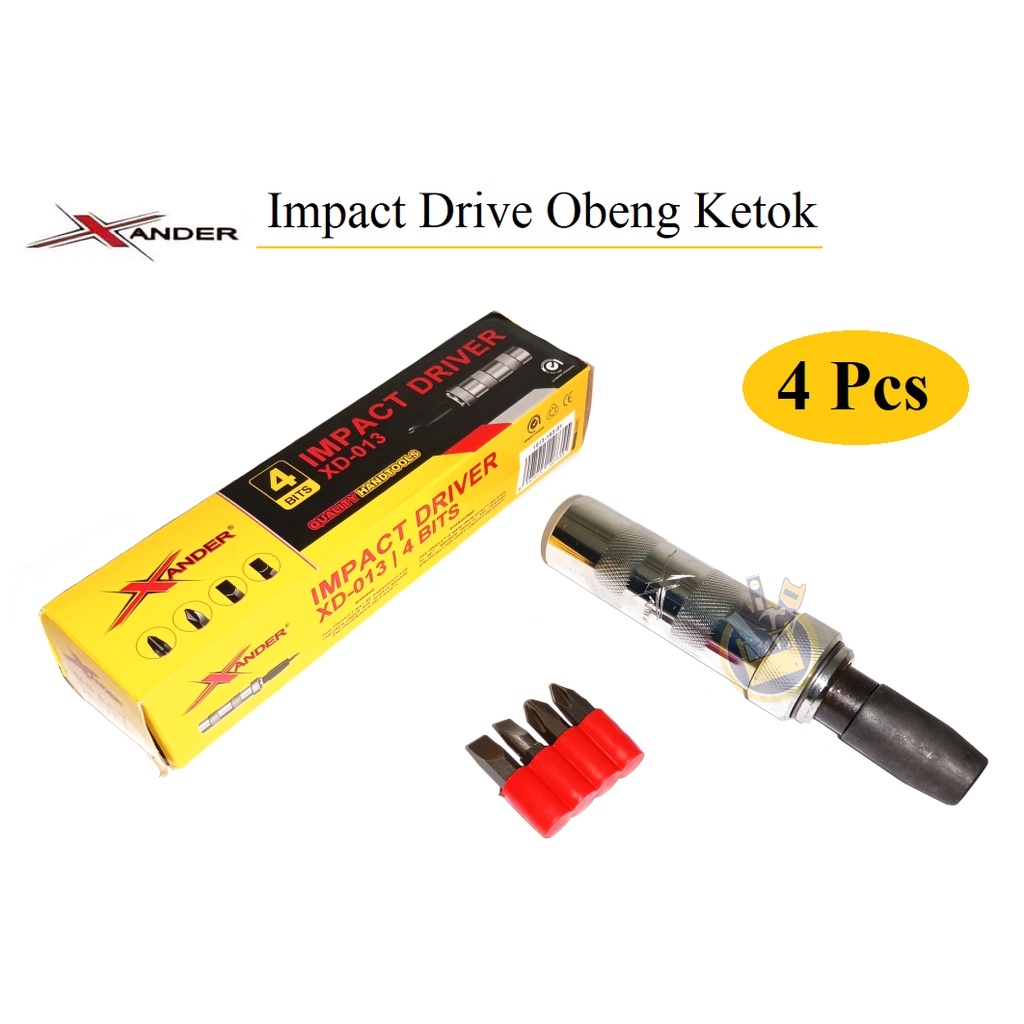 XANDER Obeng Ketok Set 4 pcs  Impact Screwdriver Set 4 pcs 4pcs