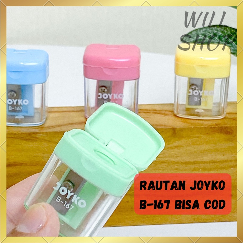 

SERUTAN SHARPENER MERK JOYKO B- 167 WARNA PASTEL LUCU PERLENGKAPAN SEKOLAH READY RAUTAN KERIKAN SHARPENER ALAT TULIS
