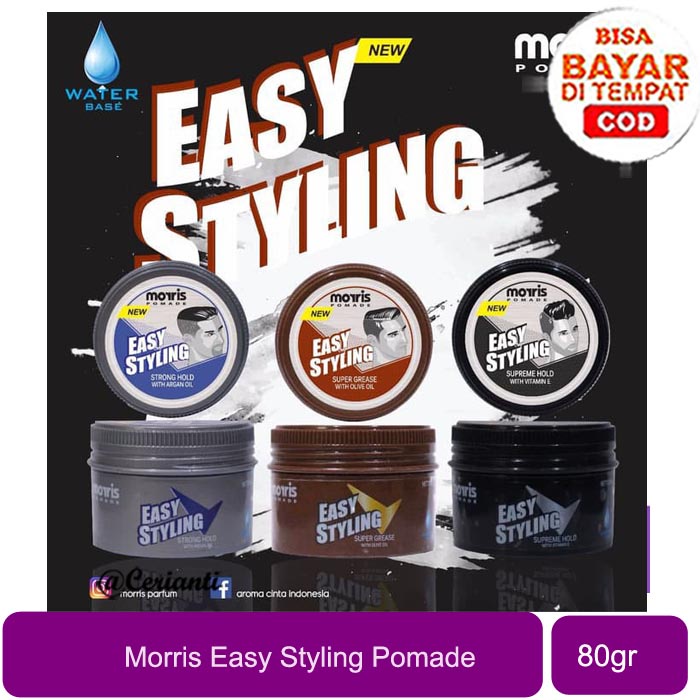 [WATER BASED] [80GR] [BPOM] Morris Minyak Rambut Pomade Waterbase | Water Base | Water Based Moris | Morris Pomade Easy Styling_Cerianti