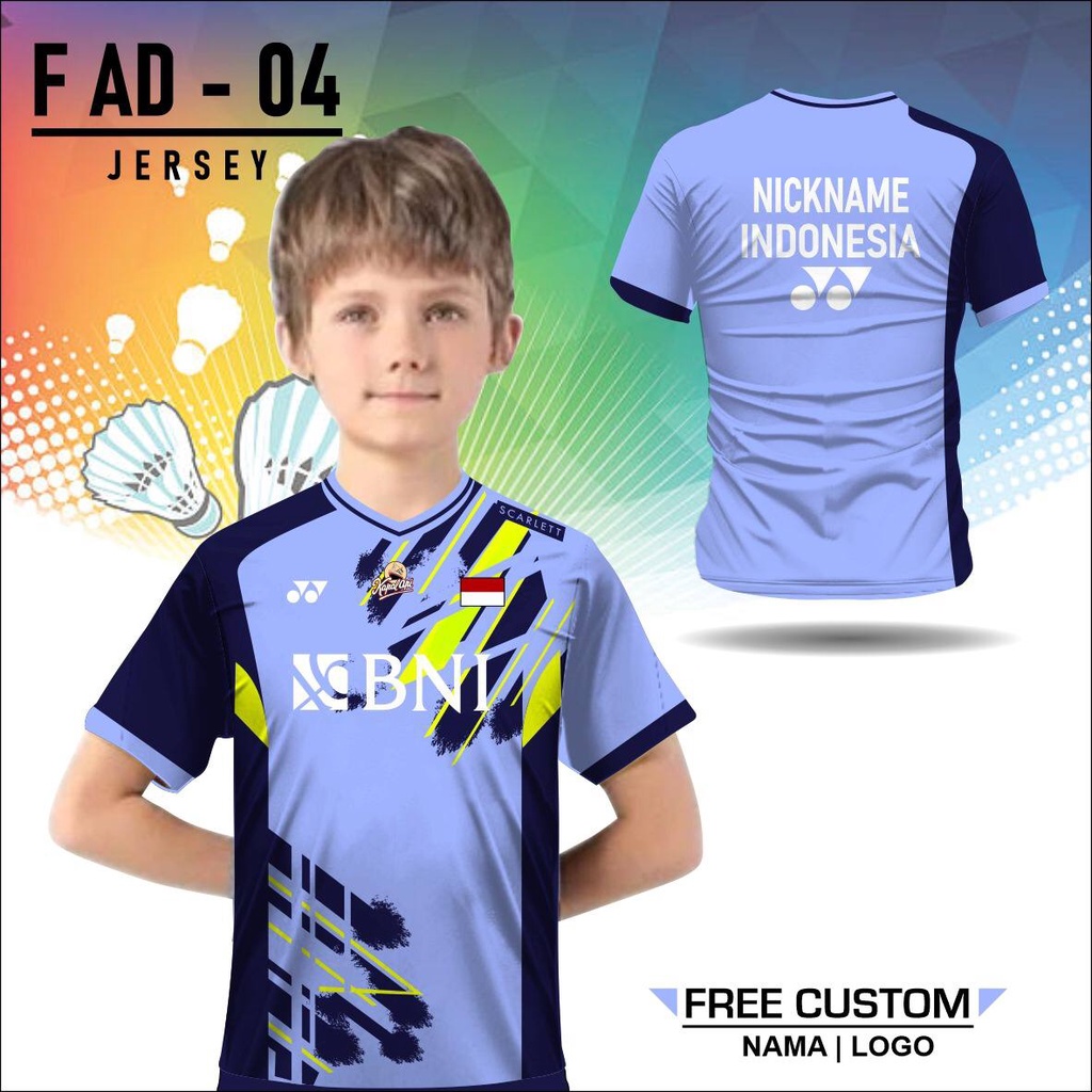 Jersey badminton yn fajri anak baju bulutangkis all england 2023