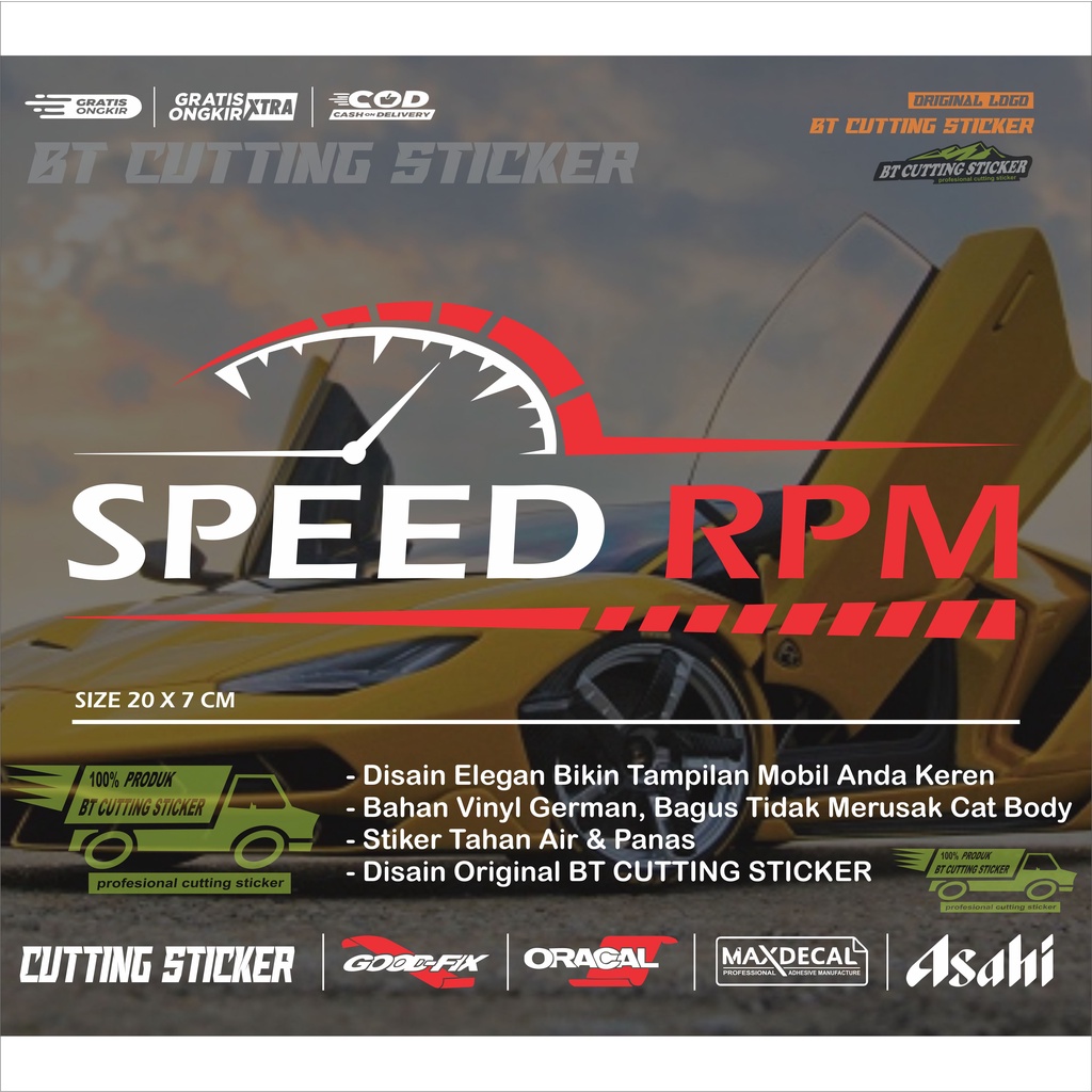 RPM01 Sticker mobil sticker rpm // sticker speed rpm stiker pecinta rpm stiker mobil sticker jdm