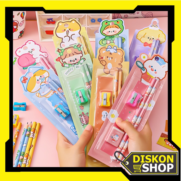 

Diskon Shop - S5692 Mini Stationery Set Character / Alat Tulis Set Mini Stationary / Set Alat Tulis 5 in 1 Karakter / Mini Stationery