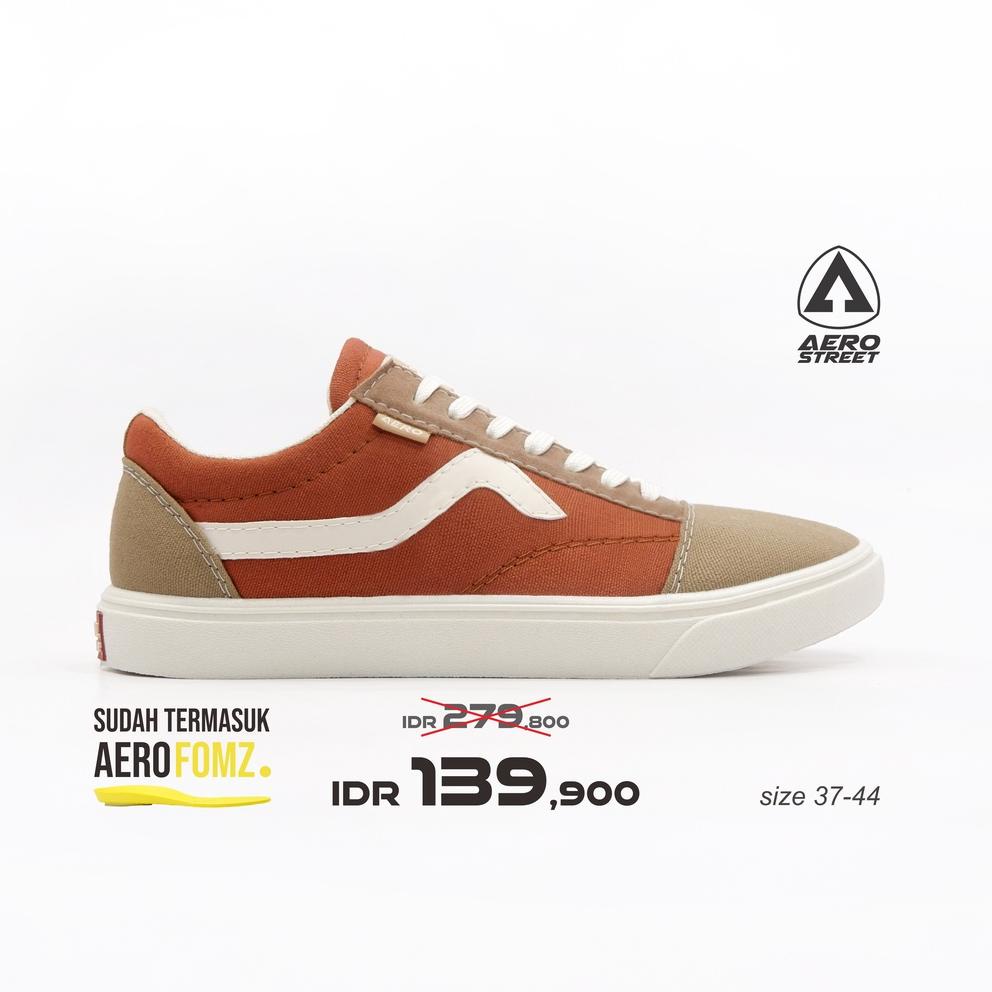 LANGSUNG ATC Aerostreet 37-44 Massive Merah Bata Coklat - Sepatu Sneakers Casual Sport Sekolah Pria 
