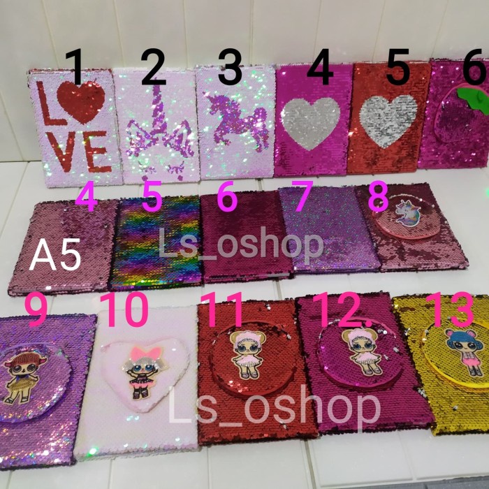 

Terlaris Nbook Buku Sequin Note A5 (21Cm X 15Cm) Buku Agenda / Diary 80 Lmbr
