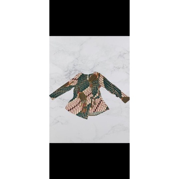 BLOUSE BATIK WANITA MOTIF BURUNG GARUDA WARNA HIJAU
