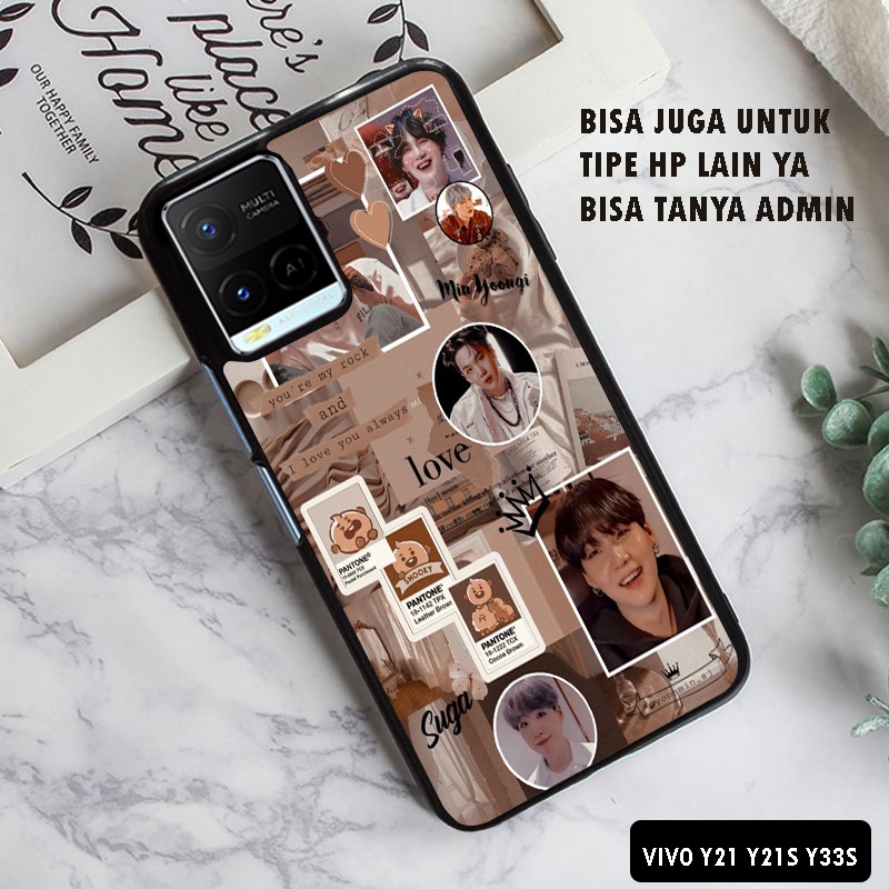 Casing Case Hp kekinian SUGA BTS case Vivo Y21 / Y21s / Y21T / Y21A / Y33s - Fashion Case Cassing Ha