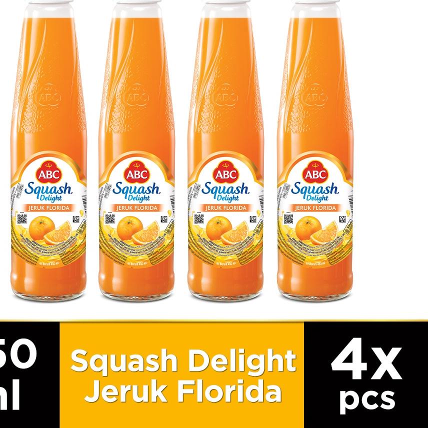 

4.4☑️ABC Sirup Squash Delight Jeruk Florida 450 ml - Multi Pack 4 pcs