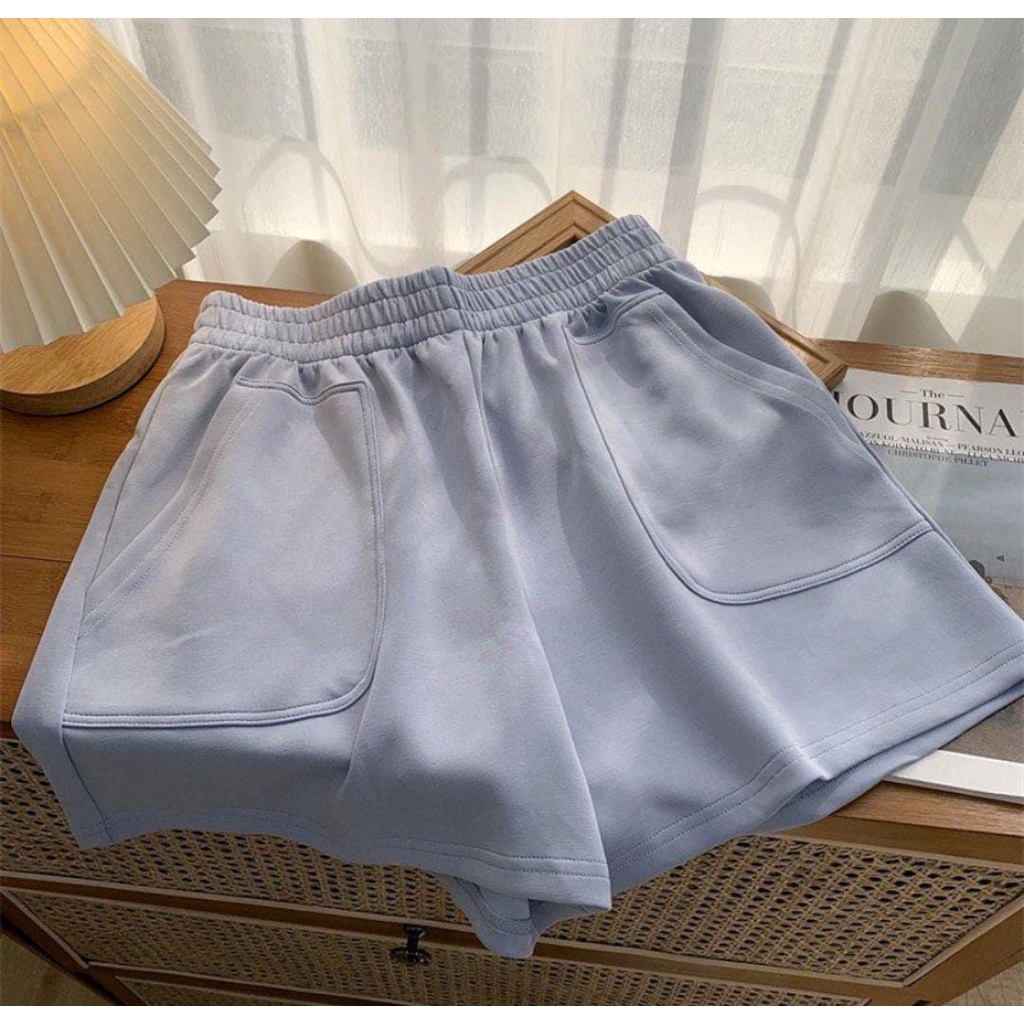 BLAUDY SHORT PANTS JENIA CELANA PENDEK BAHAN FLEECE (IC)