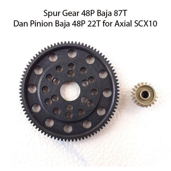 " Spur Gear 48P Baja 87T Dan Pinion Baja 48P 22T For Axial Scx10 "