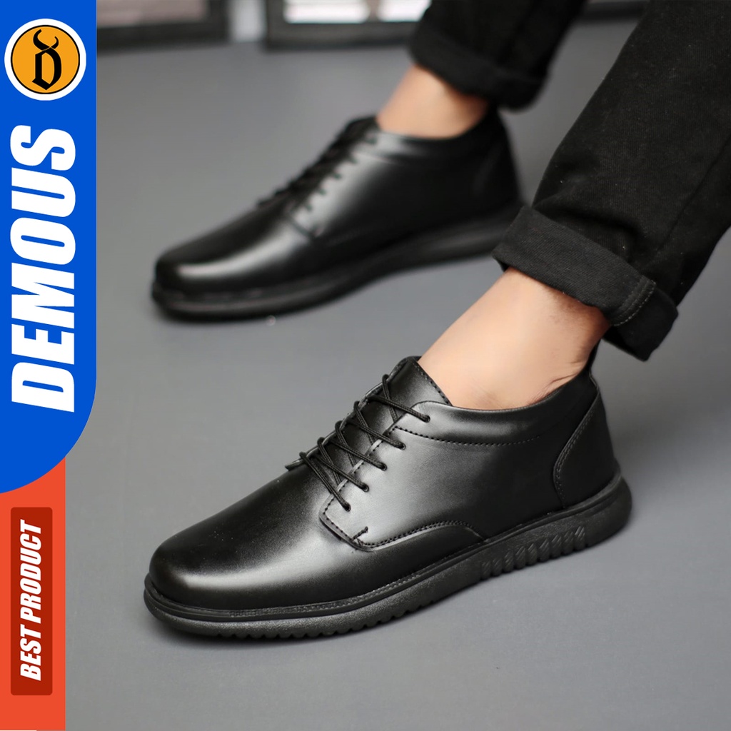 DEMOUS Hatta Black - Sepatu Formal Pria Sepatu Kantor Pria
