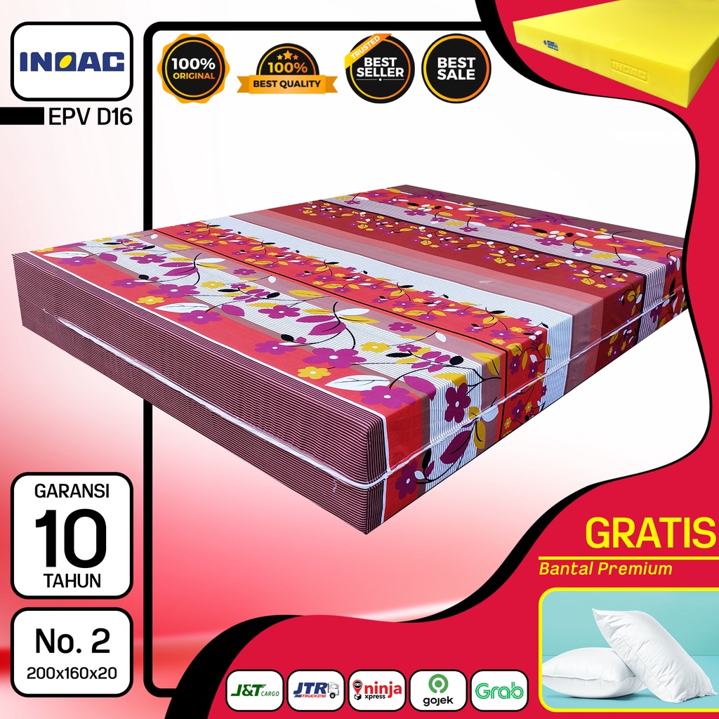 [200X160X20] Kasur Busa Inoac EPV D16 Ukuran 200x160x20 Garansi 10 Tahun Anti Kempes GRATIS Bantal M