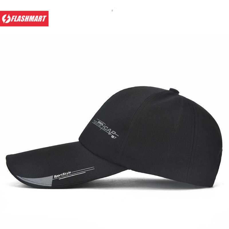 Flashmart Topi Baseball Golf Pria Outdoor Fashion Line Cap Long Visor - MZ87