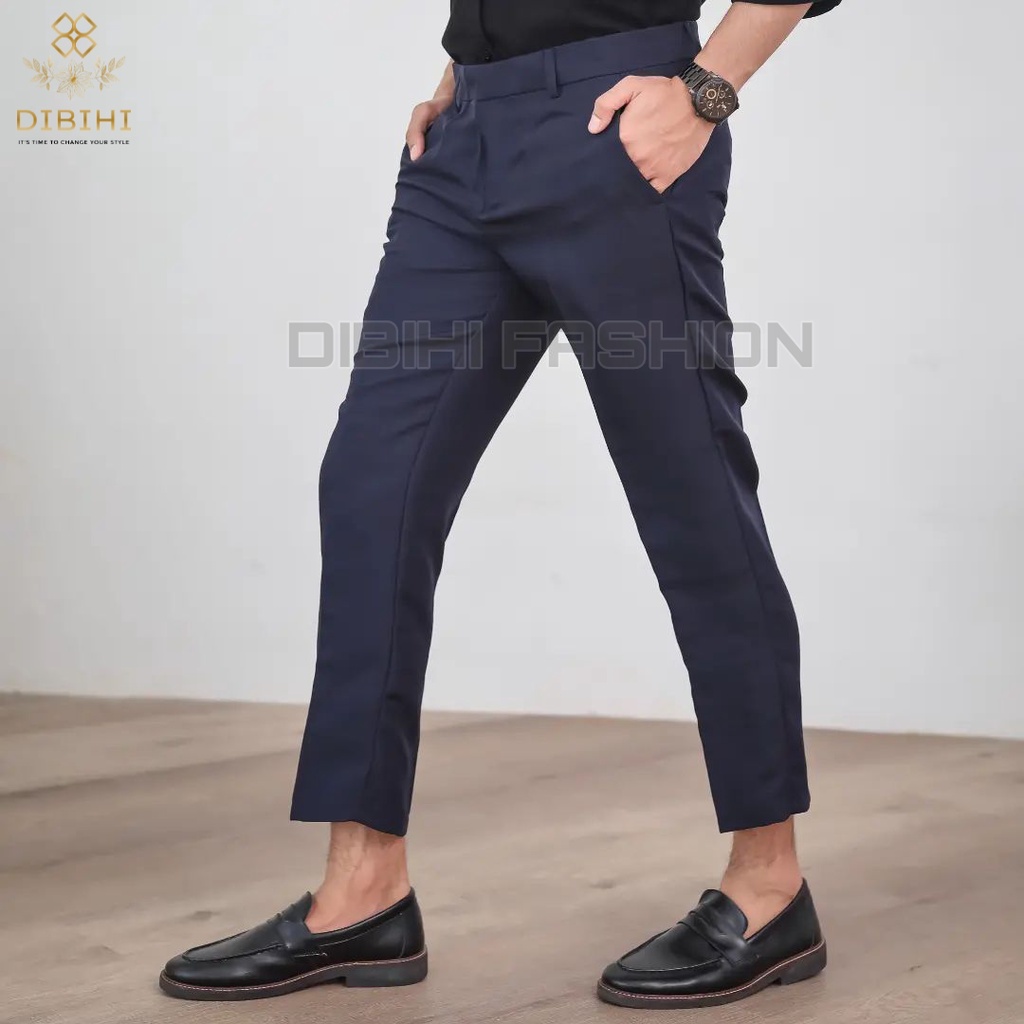 CELANA KERJA KANTOR FORMAL BAHAN KAIN ANGKLE PANTS SLIMFIT PRIA SIZE STANDAR DAN JUMBO