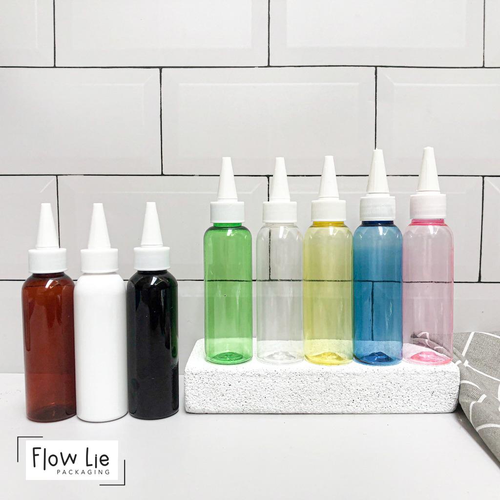 100ml Botol Tinta Kerucut Putih 100ML Plastik PET Botol Ujung Lancip Kecap Melukis Lotion Gel FL
