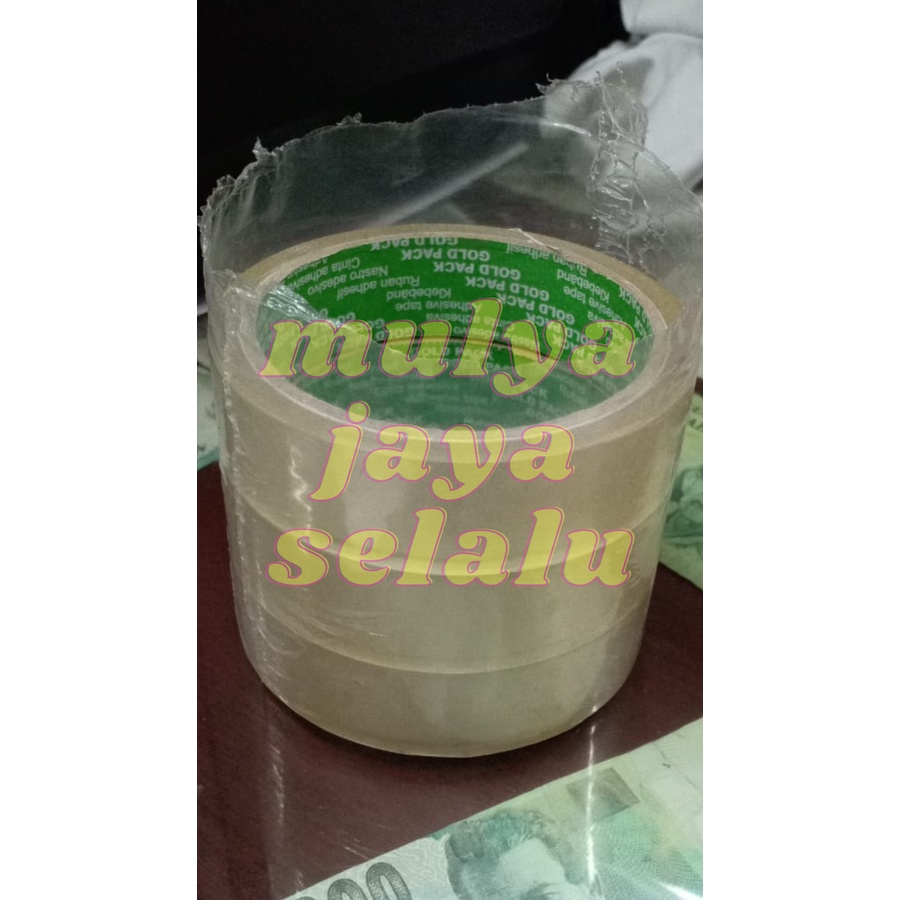

Isolasi Lakban Bening 1 inch 2.5 cm Goldpack DAN 1/2 INCHI 12 cm 2 varian