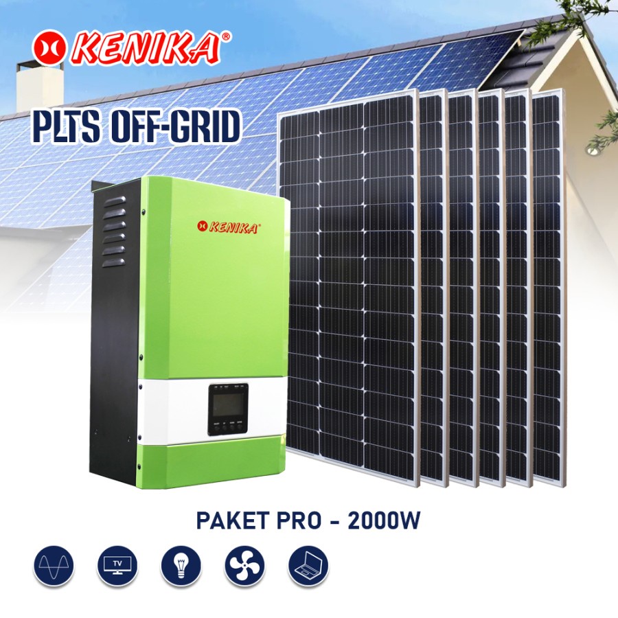 Paket Solar Home Pro 2000 watt ( PA-PRO2K ) : Inverter KENIKA, PV