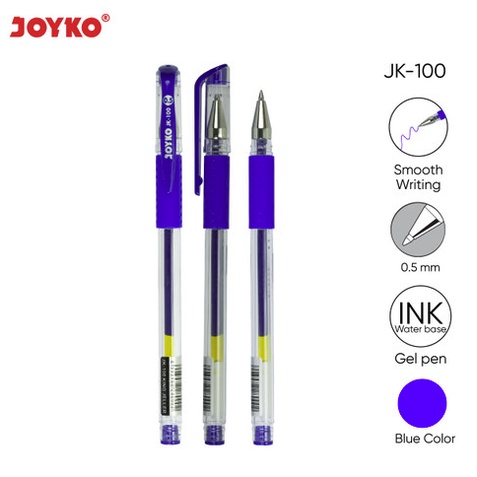 

Pen Bolpen Gel JK-100 Joyko BIRU ( 1 Lsn )