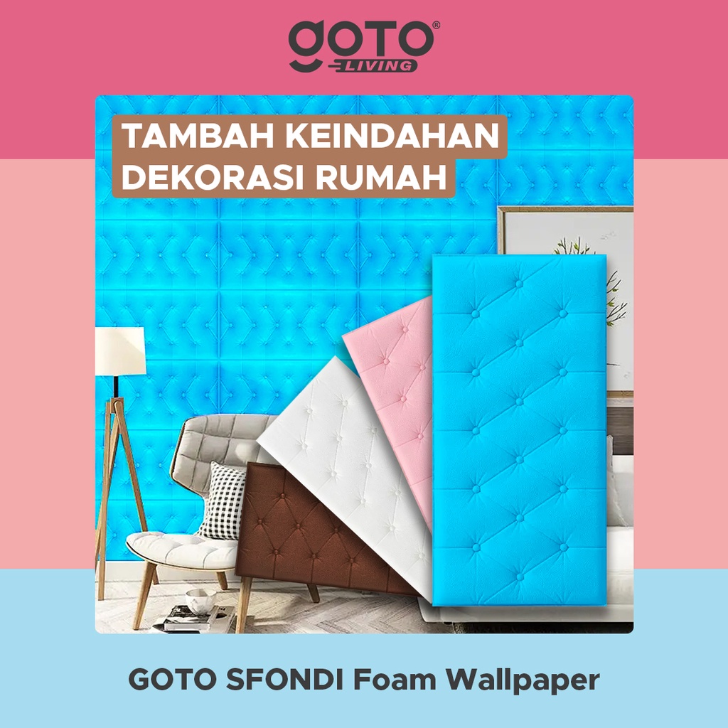 Goto Sfondi Wallpaper Foam Headboard Sticker Dinding Dekorasi Kamar