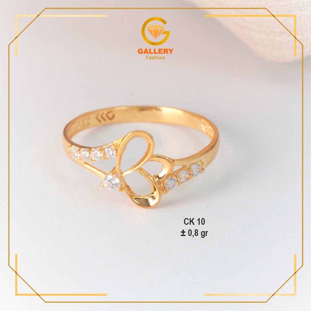 CINCIN EMAS ASLI KADAR 300 (6 KARAT) DAN 375 (8 KARAT) VARIAN MODEL LOVE CK 10