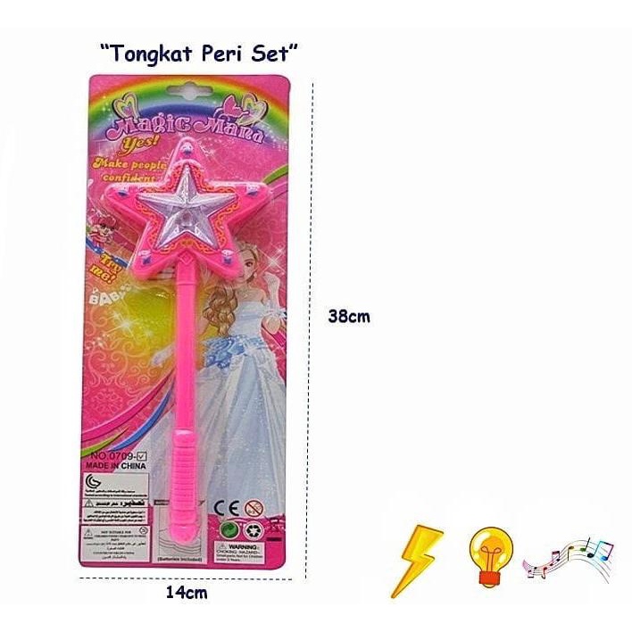 Mainan Anak Perempuan Tongkat Peri Ajaib Bintang Magic Wand Star Fungsi Lampu dan Suara