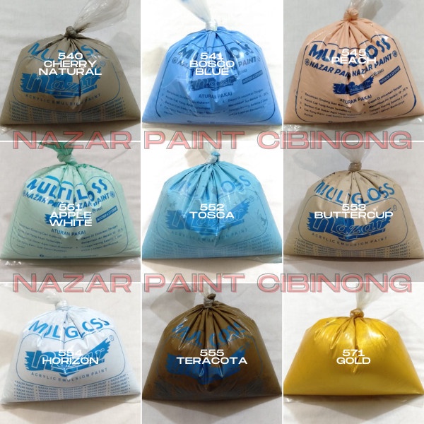 NAZAR PAINT CAT TEMBOK KILOAN WEATHERSHIELD KUALITAS MULTIGUNA GLOSS 540-571