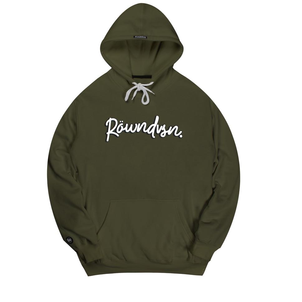 MENARIK Rown Division Official Pullover Hoodie Green Army - Rowndvsn Jaket Trippers Hijau Army - TC0