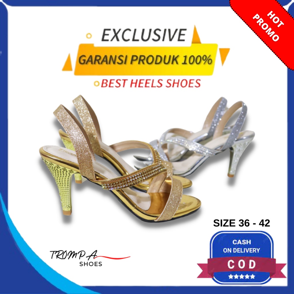 Sepatu Pesta Wanita Import Mewah Big Size Jumbo 42