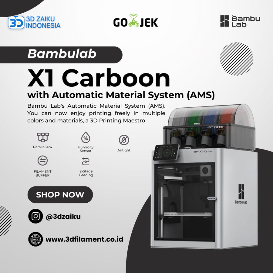 Bambulab X1 Carbon COMBO with AMS CoreXY 3D Printer High Speed Lidar