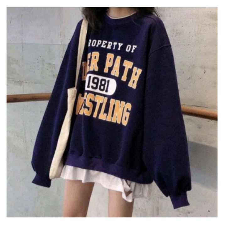 DEER PATH 1981 SWEATER PRIA WANITA ATASAN CREWNECK OBLONG FASHION KOREAN