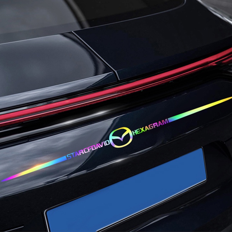 Stiker Logo Mobil Reflektif Laser Warna-Warni Decal Star Of David Styling Untuk Aksesoris Mobil HondaToyota BMW Benz