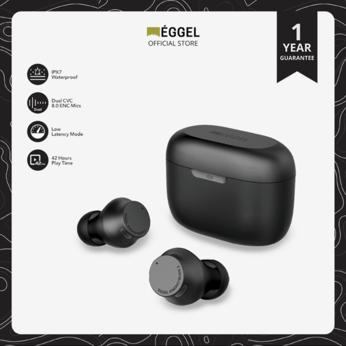 Eggel Energy Buds II 2 TWS Bluetooth Earphone Waterproof IPX7 + ENC