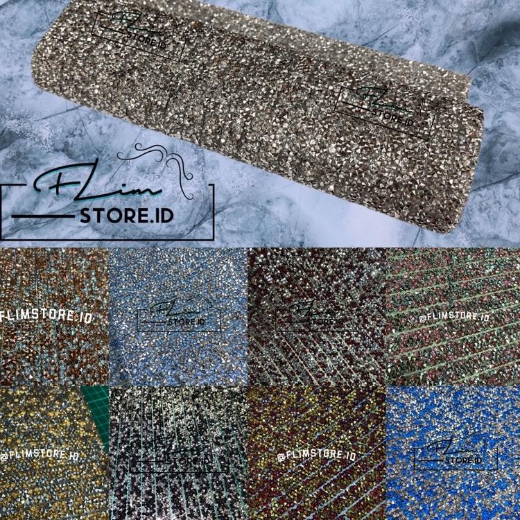 Terbaik Tikar setrika Payet kristal rhinestone diamond acak gosok lembaran 22x40 cm (Aksesoris Tikar