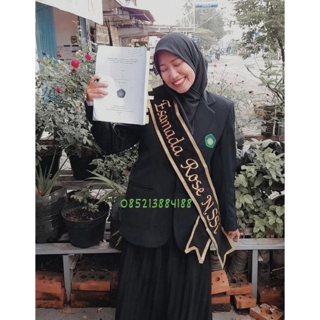 Selempang Wisuda Bludru Bordir