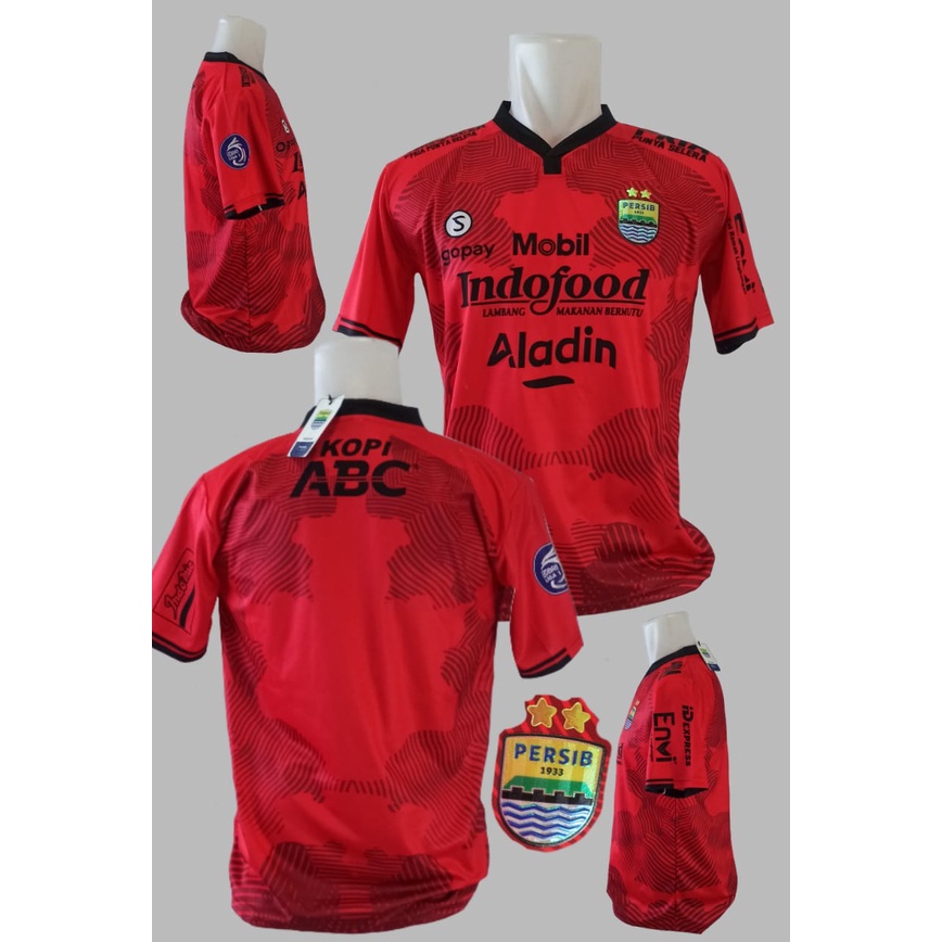 jersey persib kiper, jersey kiper persib warna merah edisi 2022-2023 GO logo timbul