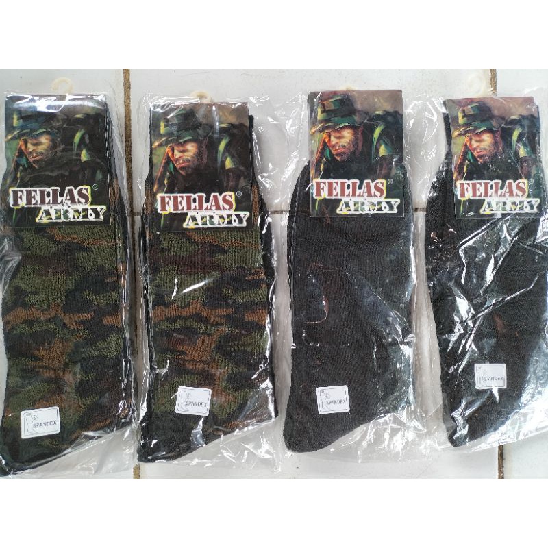 Kaos Kaki ARMY/Kaos Kaki Tebal Loreng/Kaos Kaki Tebal Hitam Polos