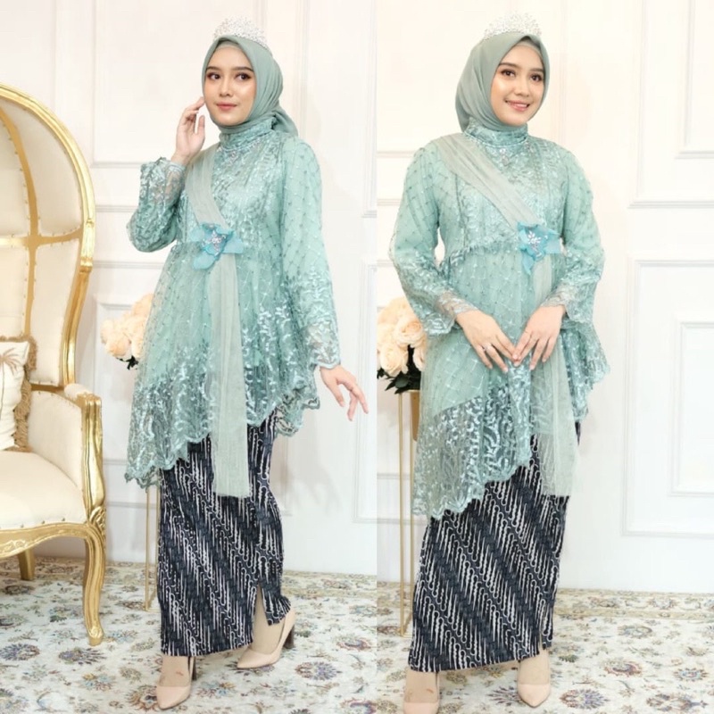 Setelan Kebaya Lesty Etnik LZ / Kebaya Modern / Kebaya Wisuda / Kebaya Lamaran / Kebaya Tunangan / Kebaya Kondangan / Kebaya Brukat Kekinian