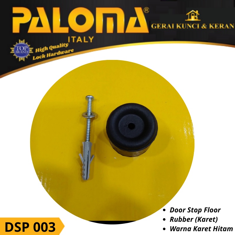 DOOR STOPPER PALOMA DSP 003 PENAHAN PINTU KARET HITAM  STOP RUBBER