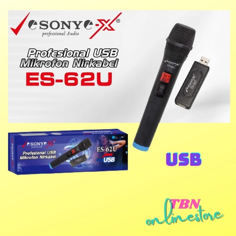 MIC WIRELESS USB V SONY ES-62U Mikrofon Wireless Single Dengan Usb