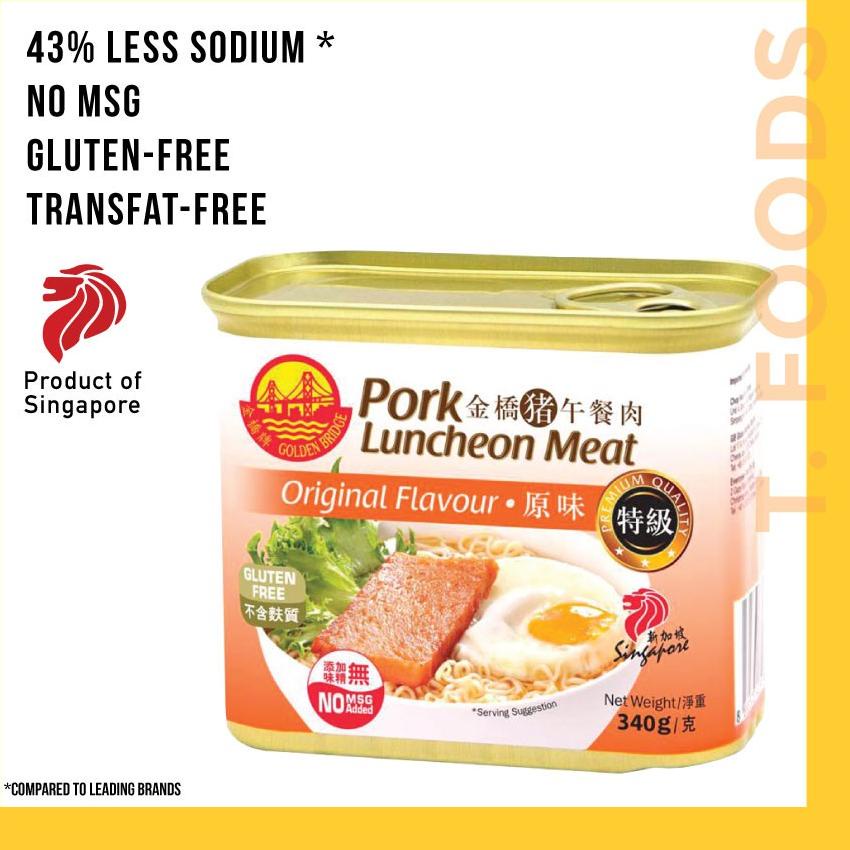 

✯ PORK LUNCHEON MEAT ORGINAL SINGAPORE GOLDEN BRIDGE 340g ◙