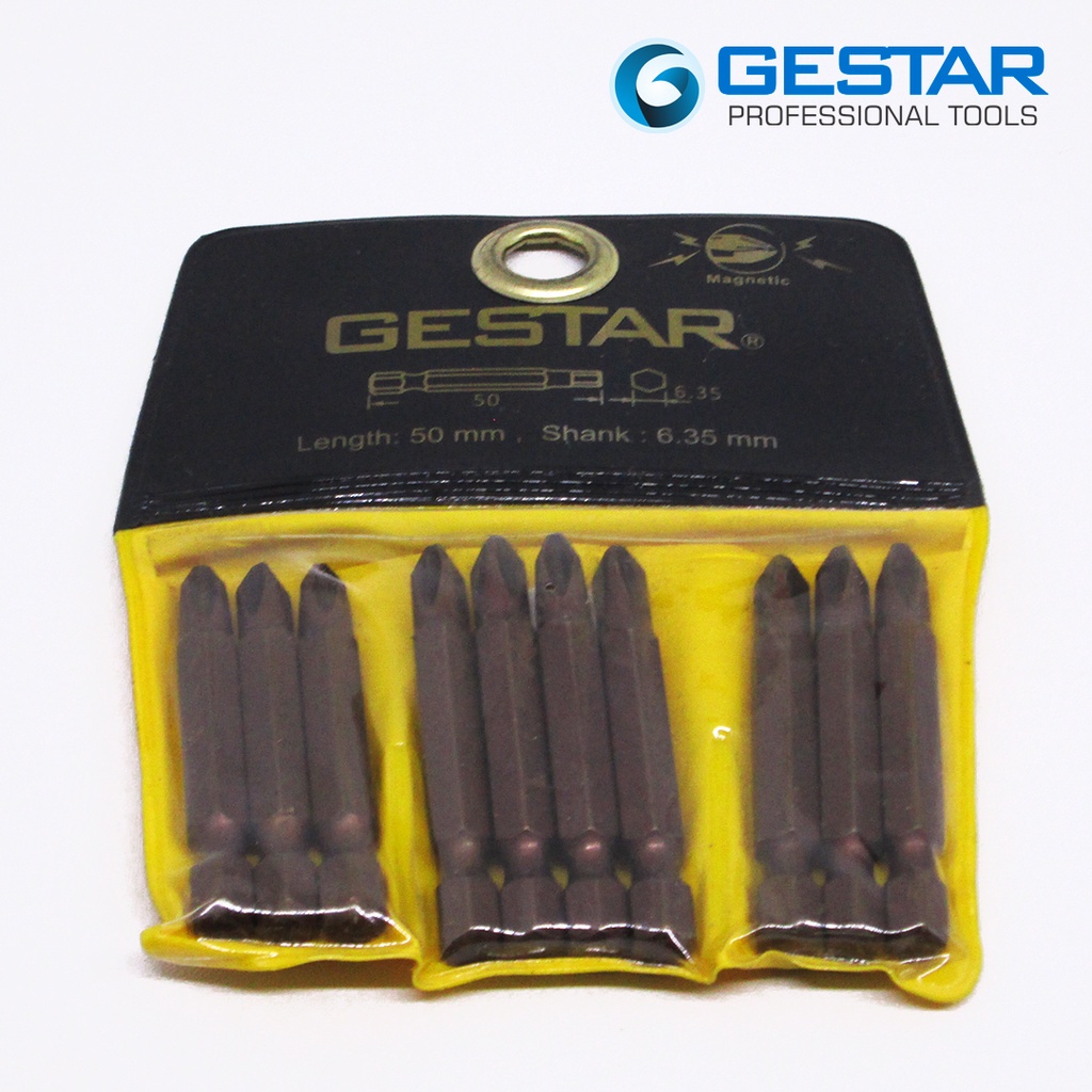 GESTAR/CROSSMAN-Set Mata Obeng Phillips Power Bits(1/4") PH2 6.35mmx50mmL