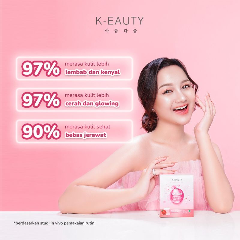 K-EAUTY Premium Collagen Drink | Keauty Keuti Kyuuti | Minuman Colagen Mencerahkan Menyehatkan Menyegarkan Kulit Badan