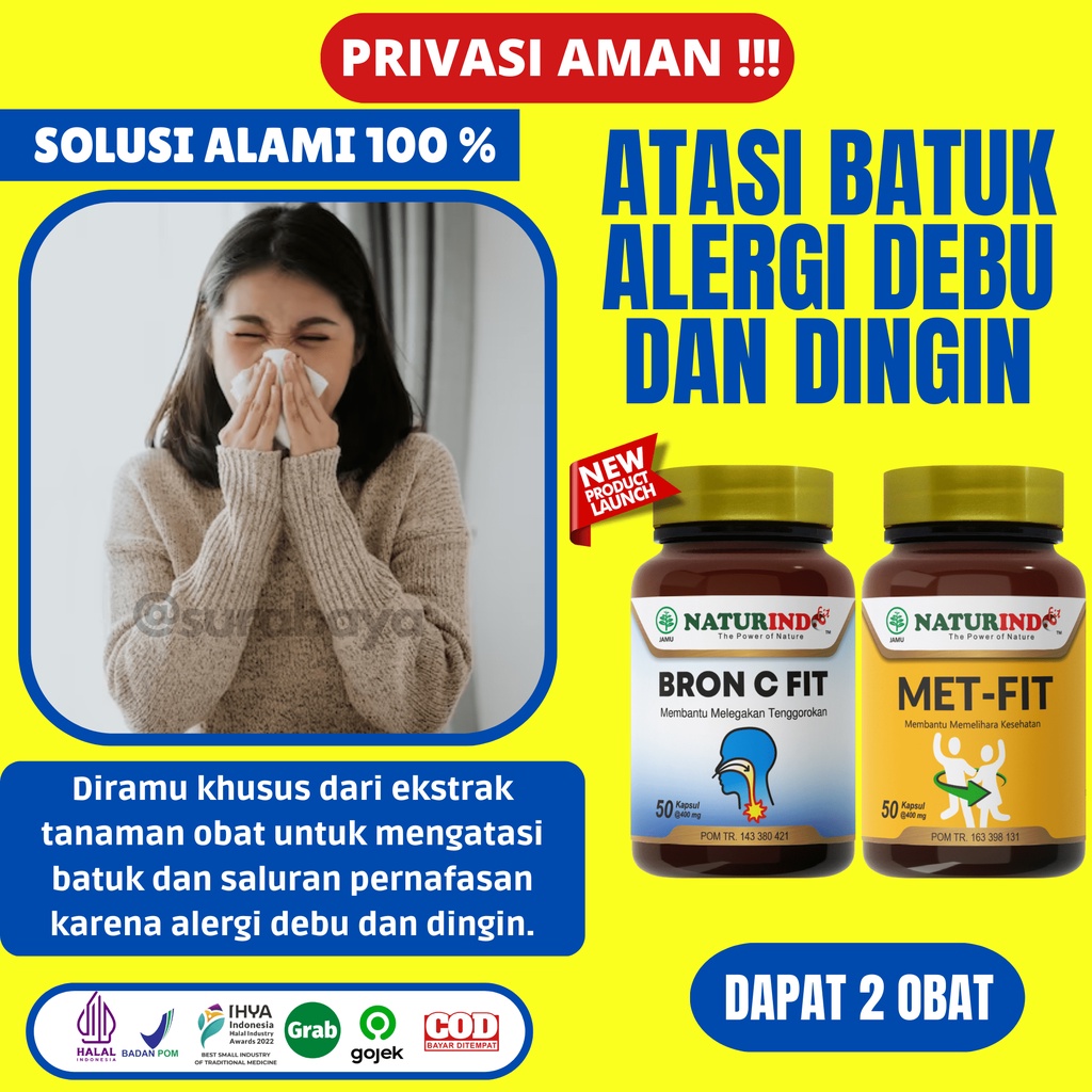 OBAT ATASI BATUK ALERGI DINGIN DEBU BRON C FIT NATURINDO SURABAYA