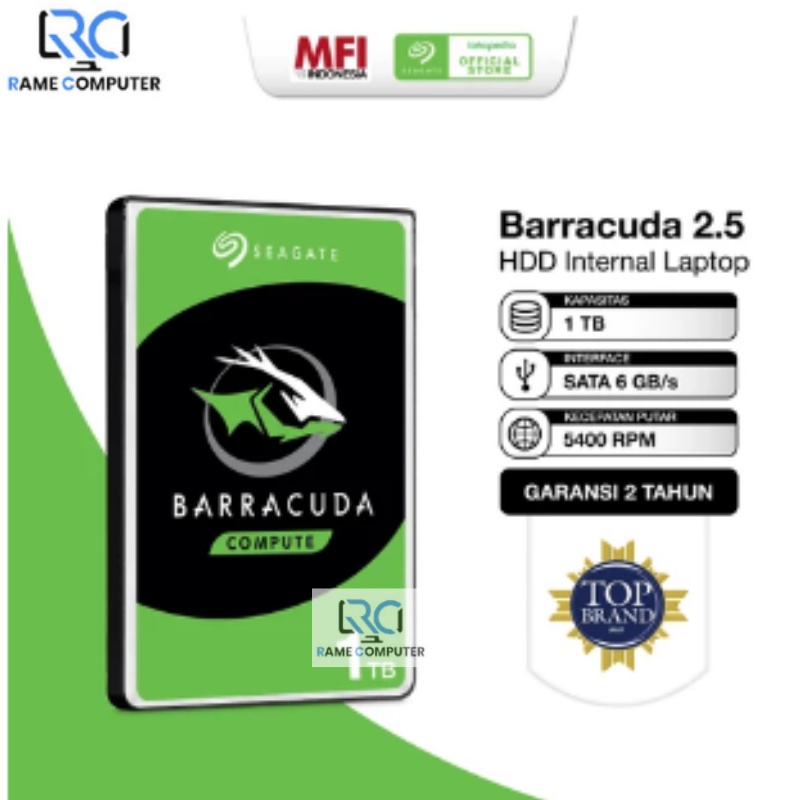 Seagate BarraCuda Harddisk Internal Laptop 1TB SATA HDD HARD DISK NOTEBOOK RESMI