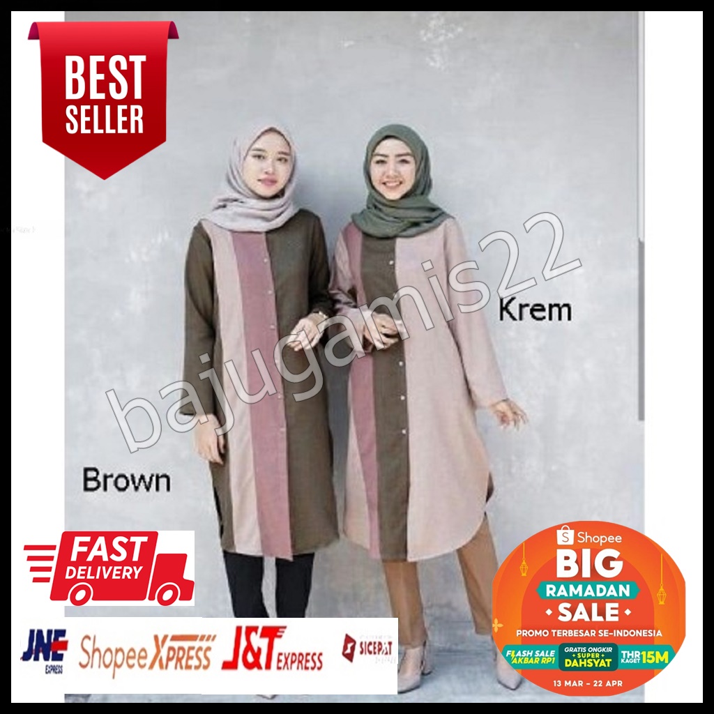 Baju Gamis Wanita Gaun Kondangan Pesta Wanita Kekinian Terbaru 2023 strip 4 warna lucu Baju Muslim W