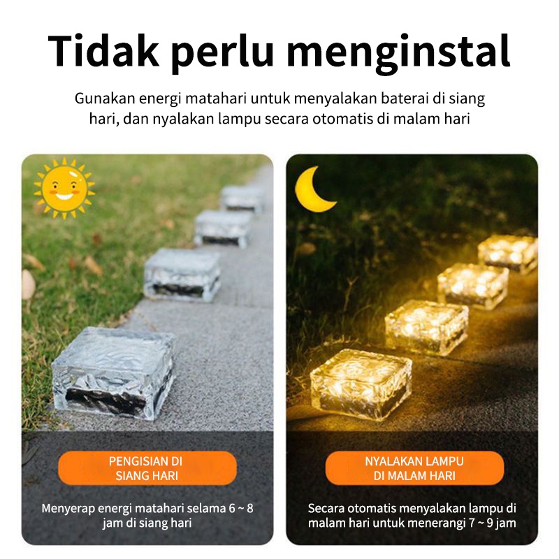 Solar Outdoor Garden Lights Buried Glass Ice Cube Lights Waterproof Garden Lawn Balcony Holiday Atmosphere Decorative Lights