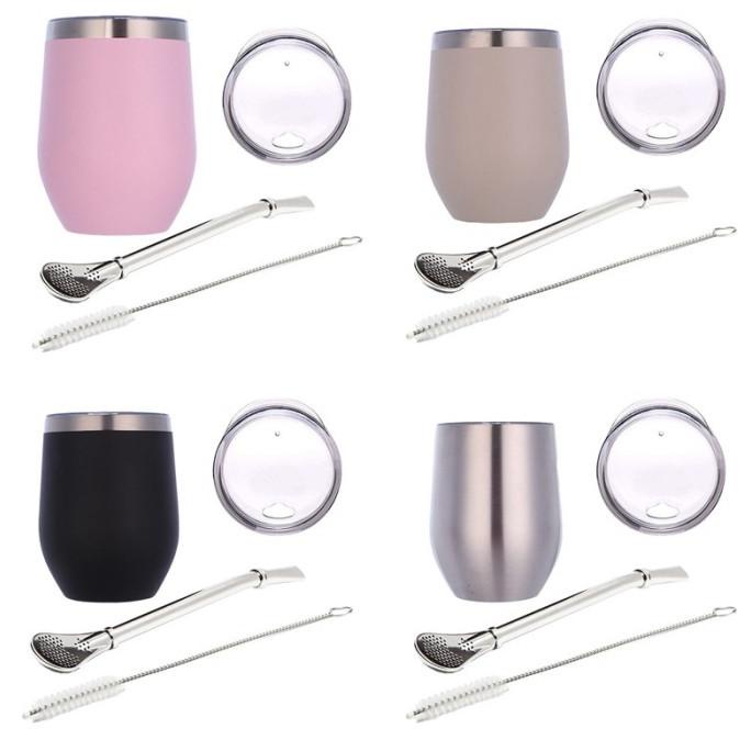 Double-Wall Stainless Yerba Gourd Mate Tea Set Water Mate Tea Cup With